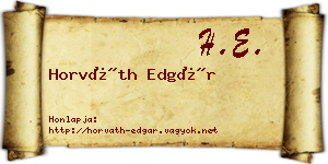 Horváth Edgár névjegykártya