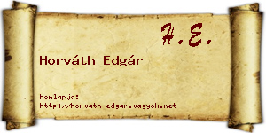 Horváth Edgár névjegykártya